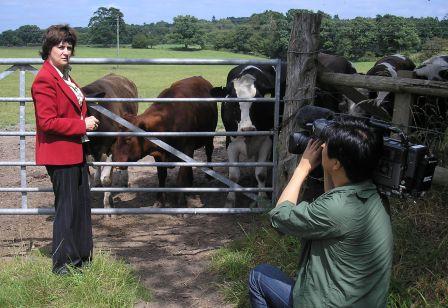 Christine filming with MBC at Pitsham Farm