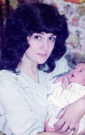 Christine holding Andrew as a baby
