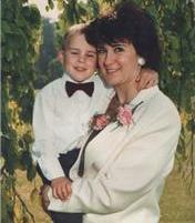 Christine holding Andrew