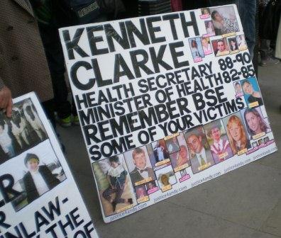 vCJD Protest Banner